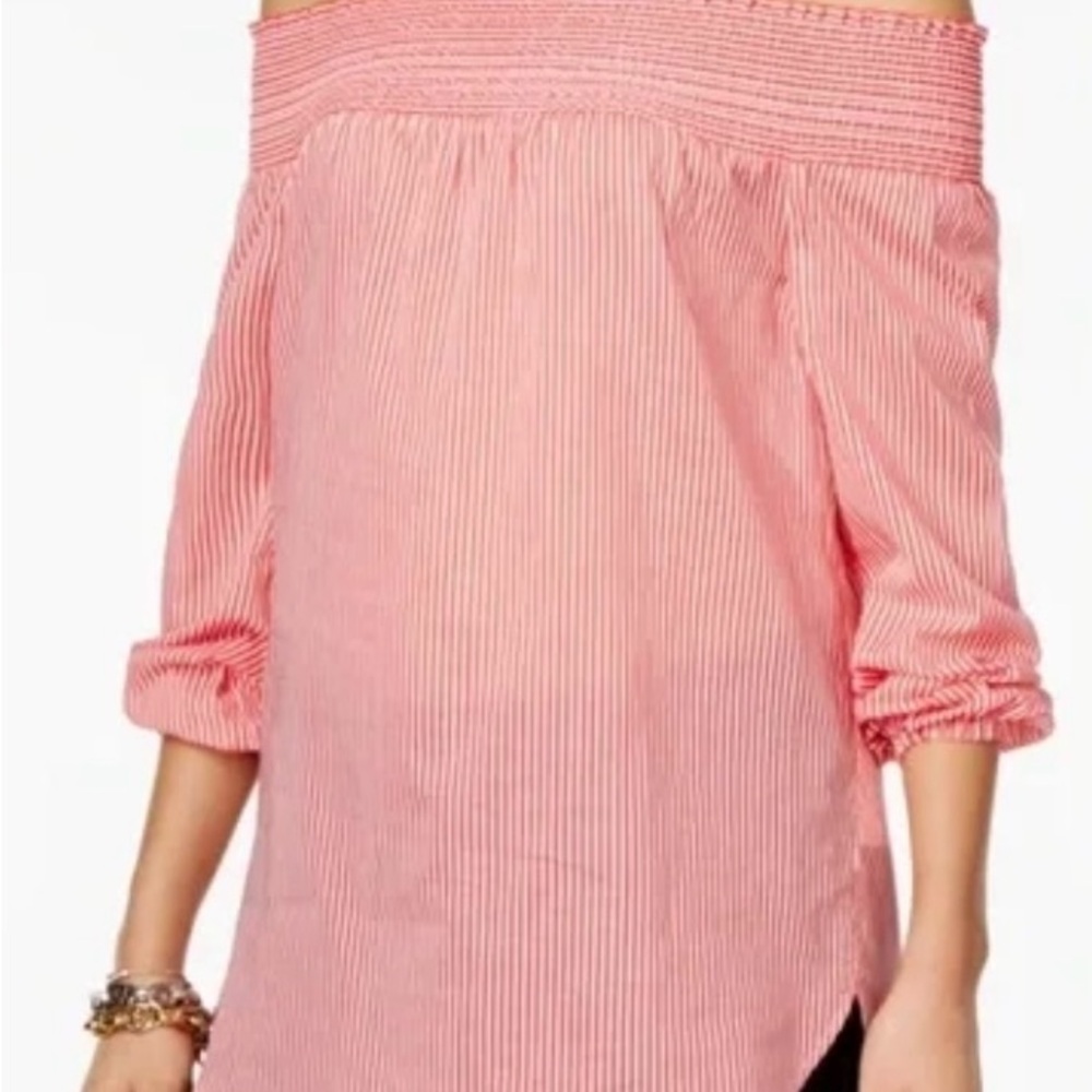 Michael Kors Smocked off the shoulder blouse